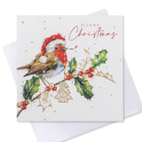 Robin and Holly Charity Christmas Card - 10 Pack