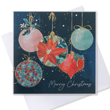 Festive Baubles Charity Christmas Card - 10 Pack