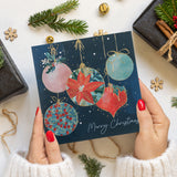 Festive Baubles Charity Christmas Card - 10 Pack