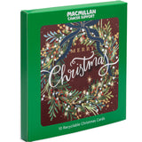 Blue Bow Wreath Charity Christmas Card - 10 Pack
