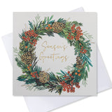 Traditional Wreath Charity Christmas Card - 10 Pack