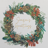 Traditional Wreath Charity Christmas Card - 10 Pack