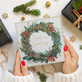 Traditional Wreath Charity Christmas Card - 10 Pack