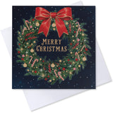 Candy Cane Wreath Charity Christmas Card - 10 Pack