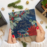 Poinsettia Charity Christmas Card - 10 Pack