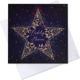 Ornate Star Welsh Charity Christmas Card - 10 Pack
