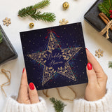 Ornate Star Welsh Charity Christmas Card - 10 Pack