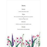 Wild Flower Menu - DO NOT ORDER