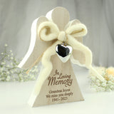 Personalised In Loving Memory Rustic Wooden Angel Decoration