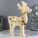 Personalised Any Name Rustic Wooden Reindeer