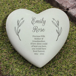 Personalised Heart Memorial Stone
