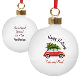 Personalised 'Driving Home For Christmas' Bauble