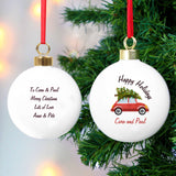 Personalised 'Driving Home For Christmas' Bauble