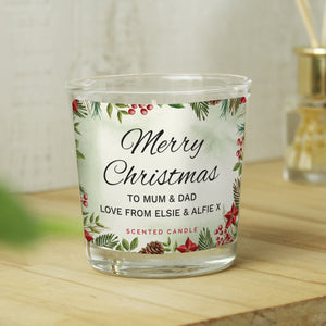 Personalised Festive Glass Jar Candle