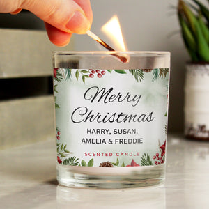 Personalised Festive Glass Jar Candle