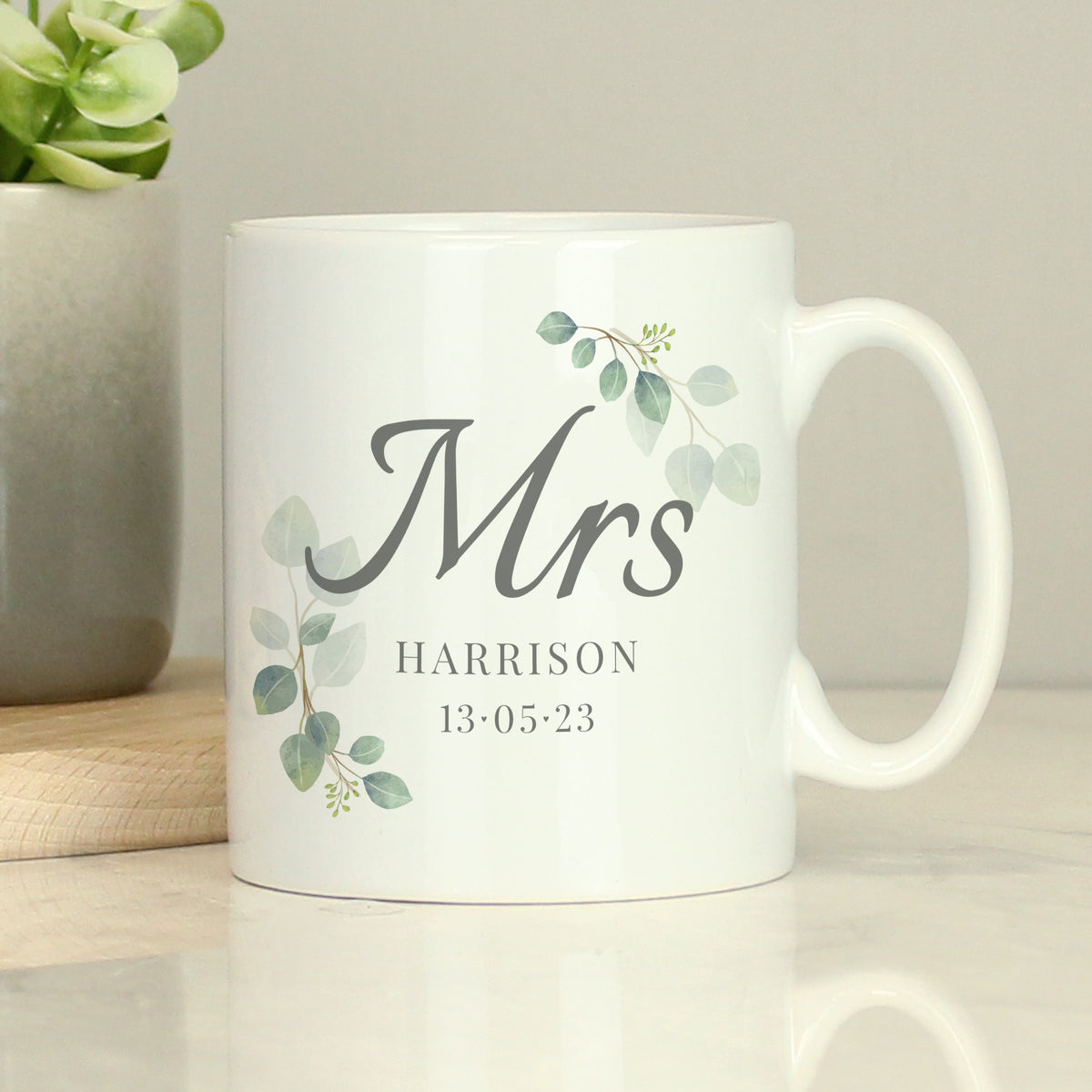 Personalised Botanical Mrs Mug – Macmillan Cancer Support Shop