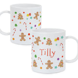 Personalised Gingerbread Pattern Plastic Mug