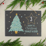 Personalised Christmas chalk countdown sign