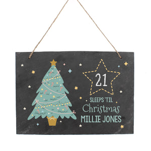 Personalised Christmas chalk countdown sign