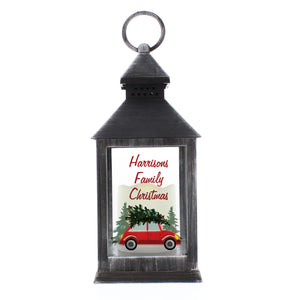 Personalised Driving Home for Christmas lantern