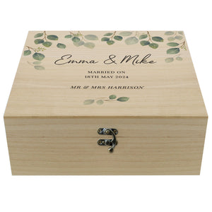 Personalised Botanical Wooden Keepsake box