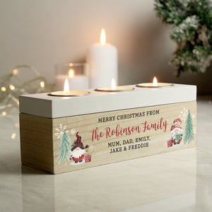 Personalised Christmas Gonk Triple Tealight
