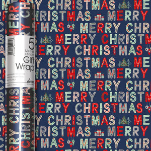 Merry Christmas 5m roll Wrap