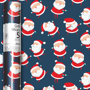 Dancing Santa 5m Christmas Roll Wrap