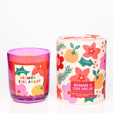 Pink Glass Candle -  Orange and Star Anise