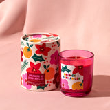 Pink Glass Candle -  Orange and Star Anise