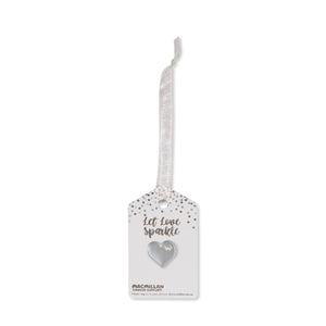 Silver Let Love Sparkle Heart Pin Badge (Pack of 10)