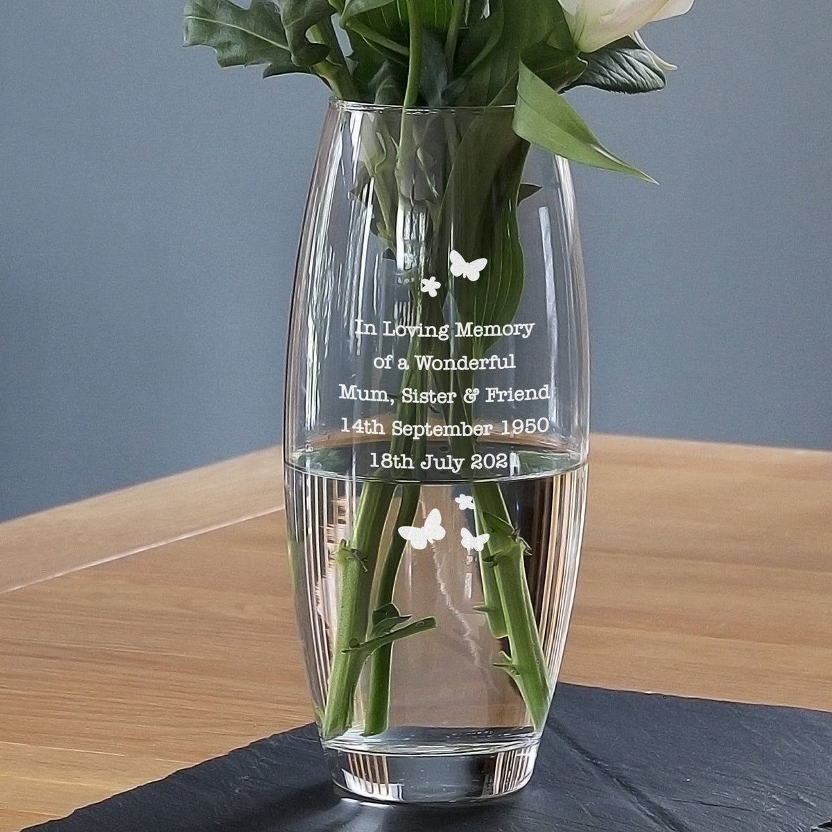 Personalised Forget Me Not Bullet Vase – Macmillan Cancer Support Shop