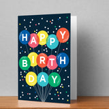 Happy Birthday Balloons Personalised Card