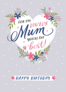 Happy Birthday Floral Mum Personalised Card