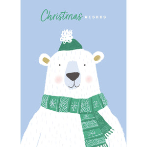 Christmas Wishes Polar Bear Personalised Christmas Card