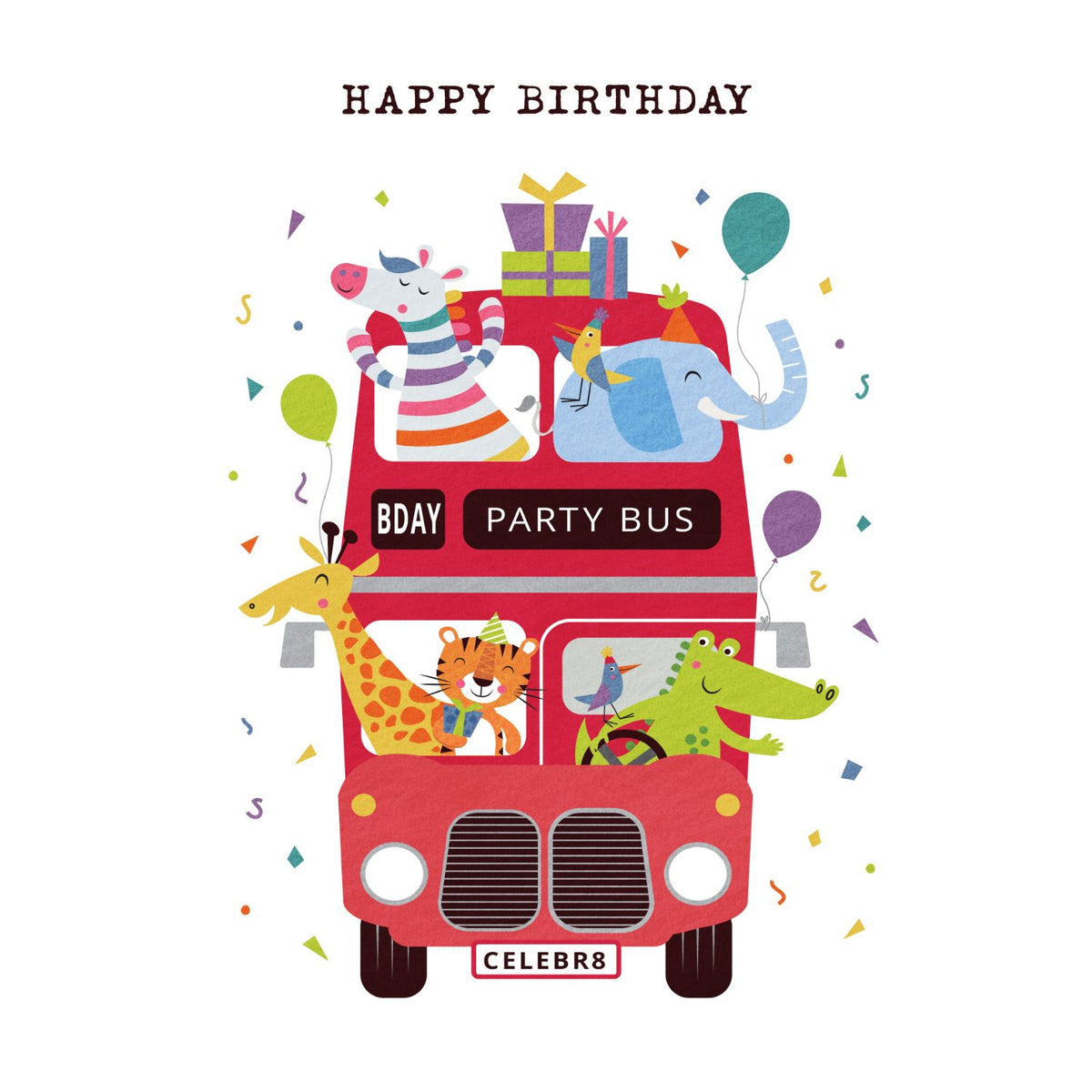 The Party Bus Personalised Card – Macmillan Cancer Support Shop