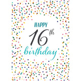Happy 16th Birthday with Confetti Personalised Card