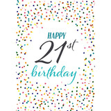 Happy 21st Birthday with Confetti Personalised Card