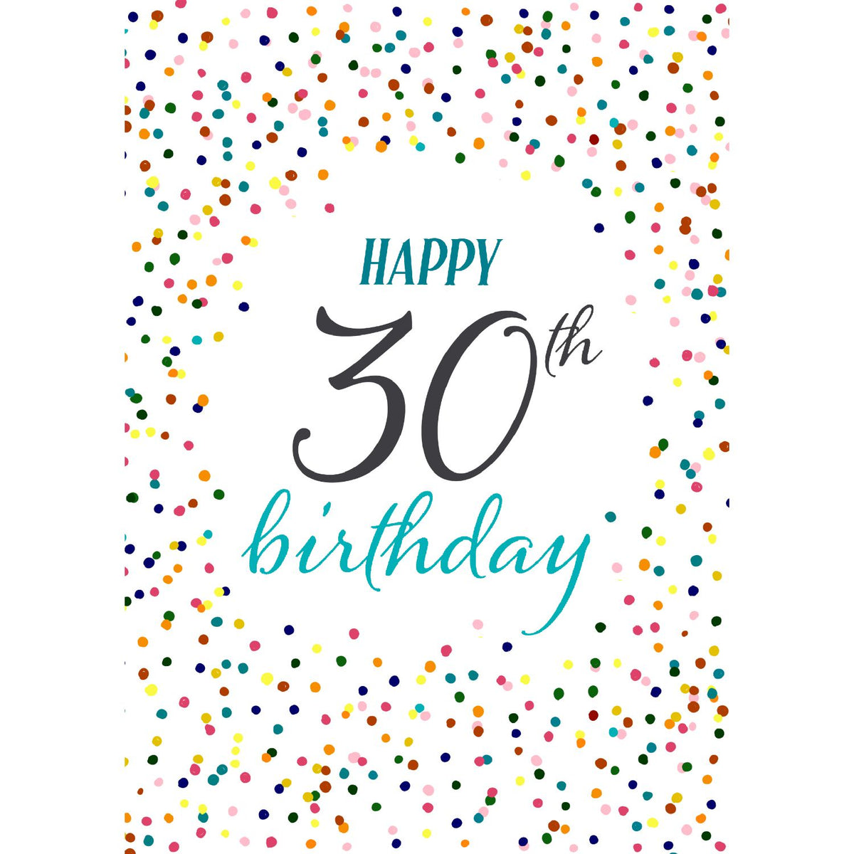 Happy 30th Birthday with Confetti Personalised Card – Macmillan Cancer ...