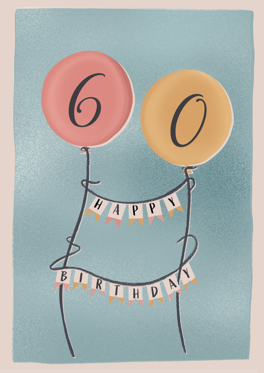 Happy 60th Birthday with Balloons Personalised Card – Macmillan Cancer ...