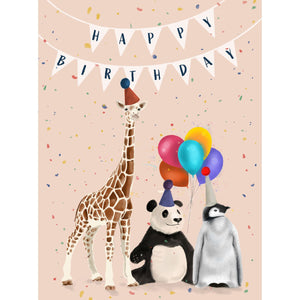 Animal Birthday Party Personalised Card