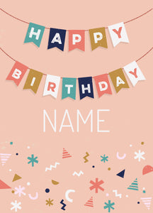 Happy Birthday Bunting Personalised Card