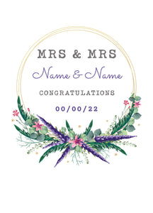 Mrs and Mrs Wedding Celebration Personalised Card
