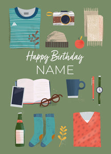 Birthday Objects Personalised Card