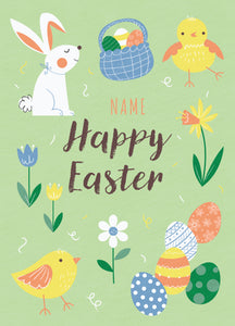 Happy Easter Chicks Personalised Card