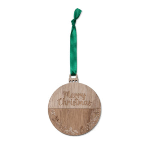 Merry Christmas Wooden Bauble