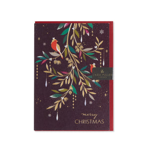 Sara Miller Robin Mistletoe Single Christmas Card