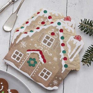 Ginger Ray 16 Gingerbread House Shaped Paper Napkins
