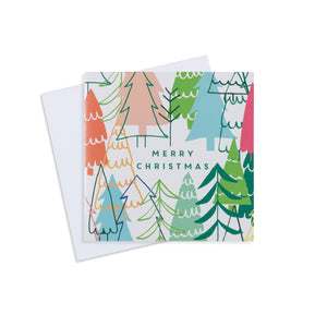 Sketched Christmas Trees Christmas Card - 10 Pack