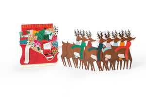 Reindeers and Sleigh Single Christmas Card